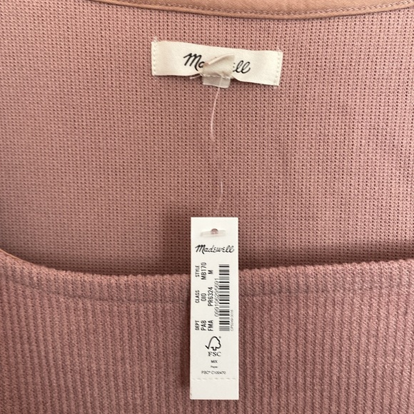 NWT Madewell ottoman Rib Square-neck top - Picture 4 of 5